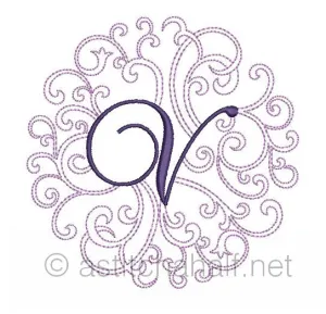Regal Curls Monogram Letters V