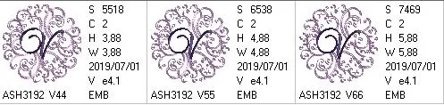 Regal Curls Monogram Letters V