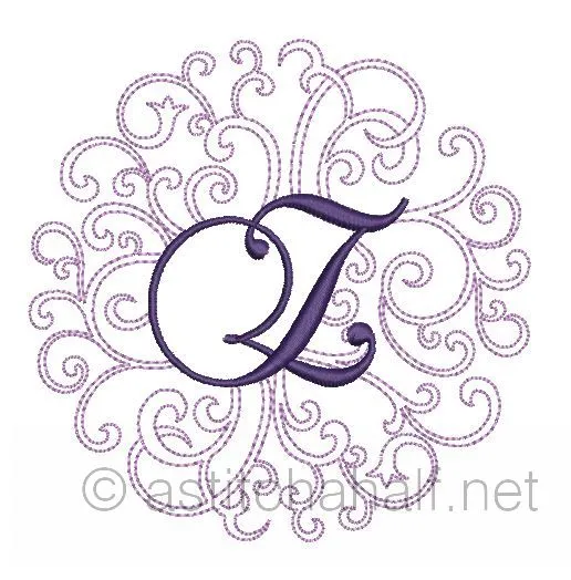 Regal Curls Monogram Letters Z