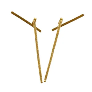 Shield Long Drop Earrings
