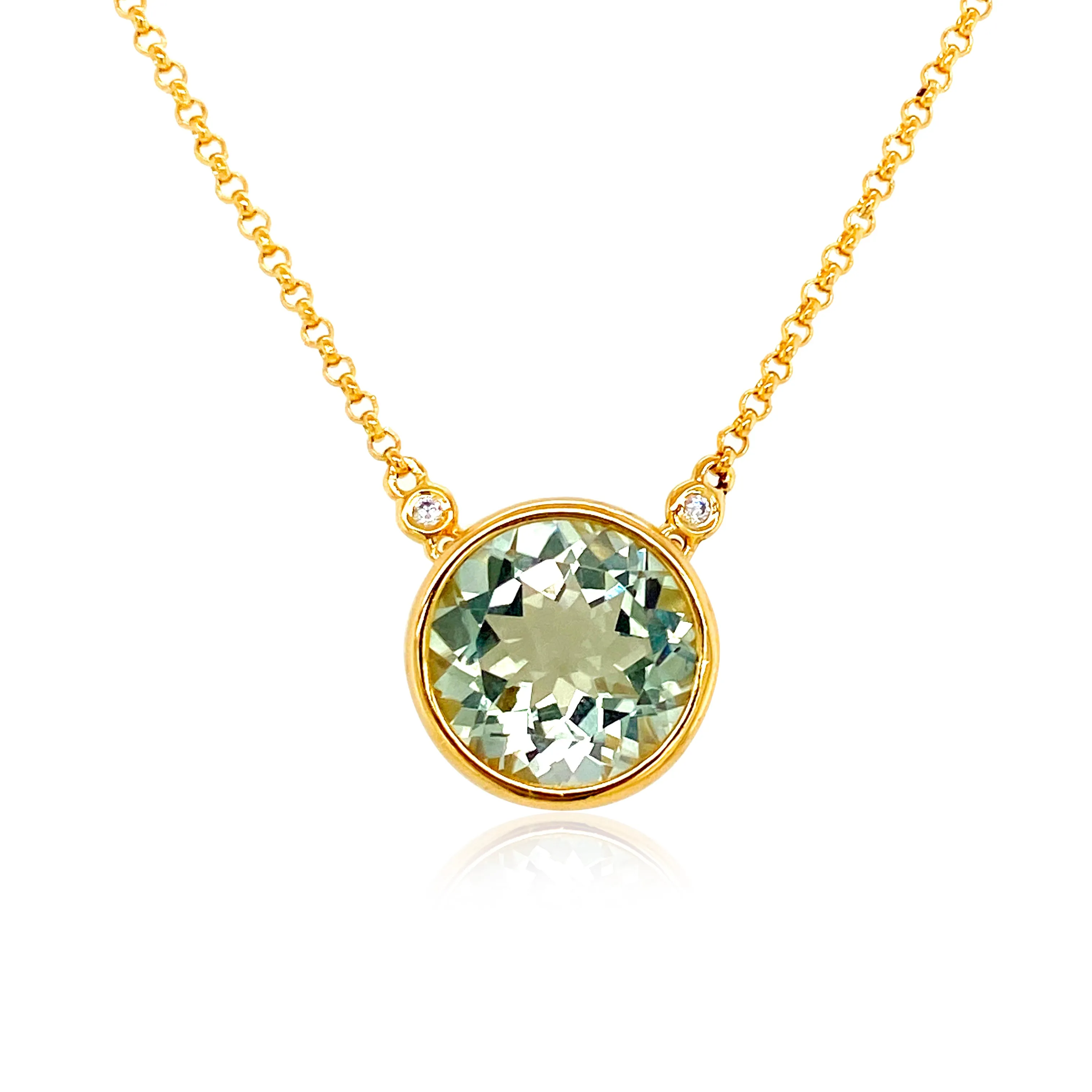 SIGNATURE Necklace (1287) - Prasiolite / YG