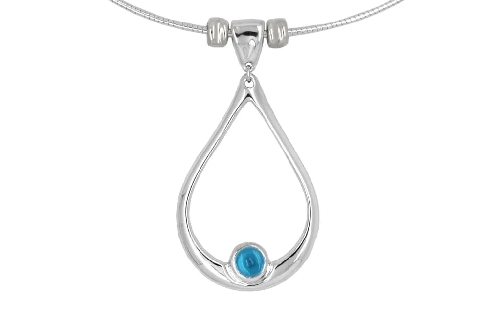 Sterling silver Melting Necklace with Blue Topaz and Tourmaline