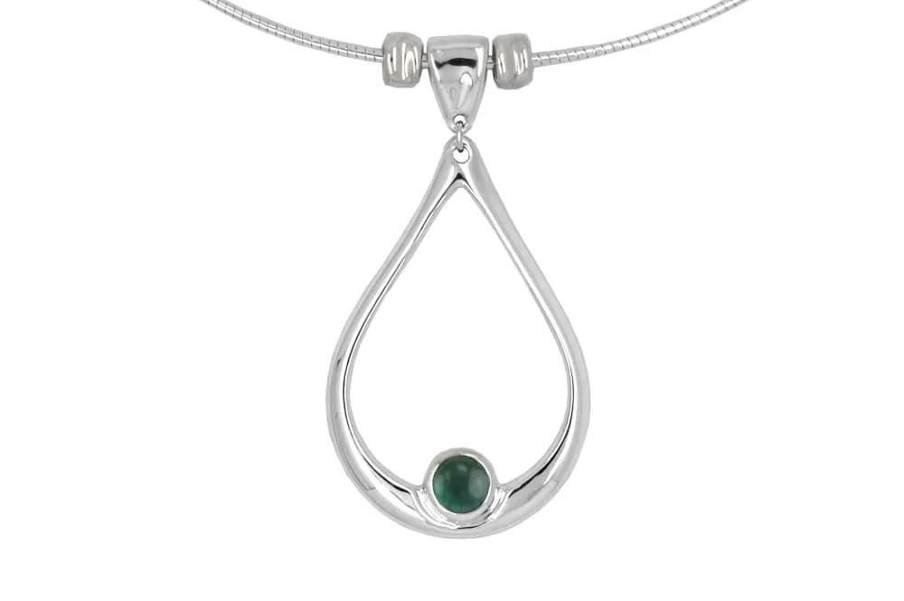 Sterling silver Melting Necklace with Blue Topaz and Tourmaline
