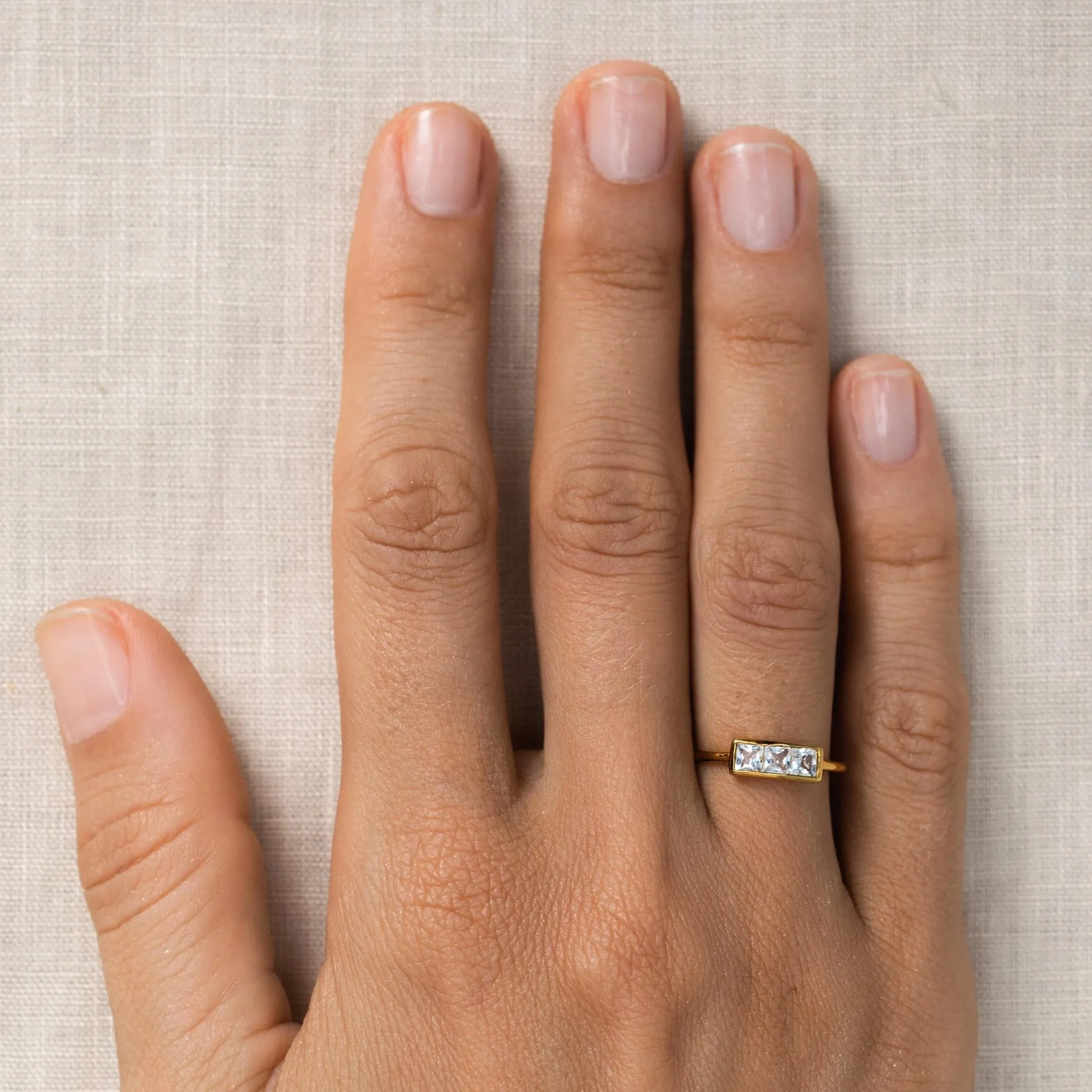 Three Stone Ring - Edith