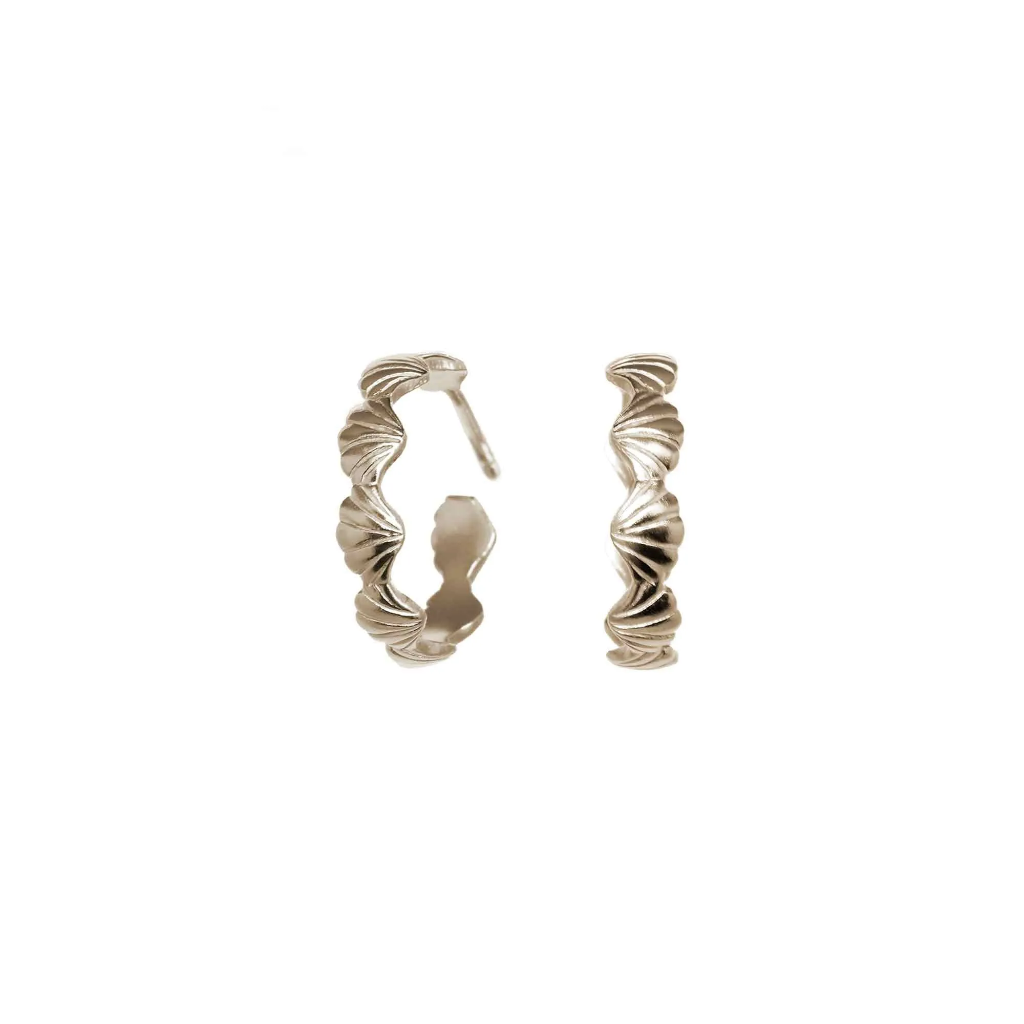 Tiny Shell Light Hoop Earrings